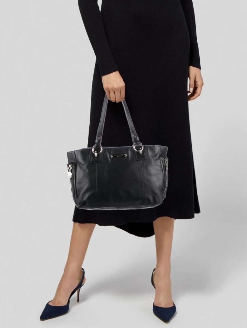 Coach Gallery East West Black Leather Tote - Picture 3 of 16